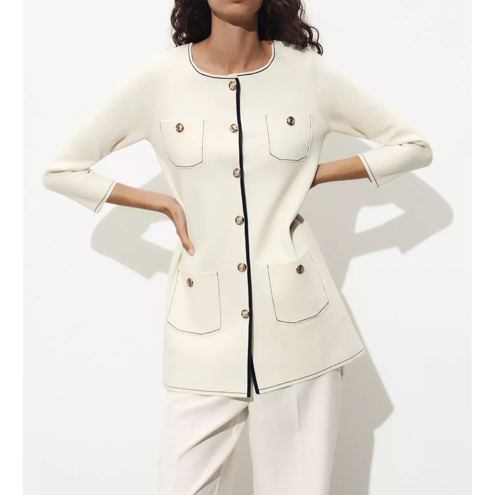 Zara long knit jacket